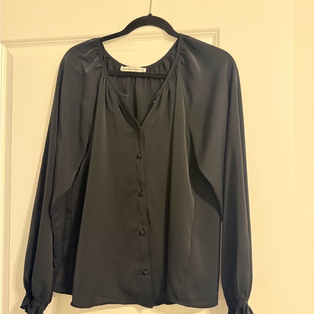 Abercrombie & Fitch Black Button-Up Blouse